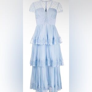 Self-Portrait tiered chiffon midi dress